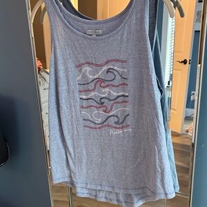 Light Blue Wave Pattern Tank Top